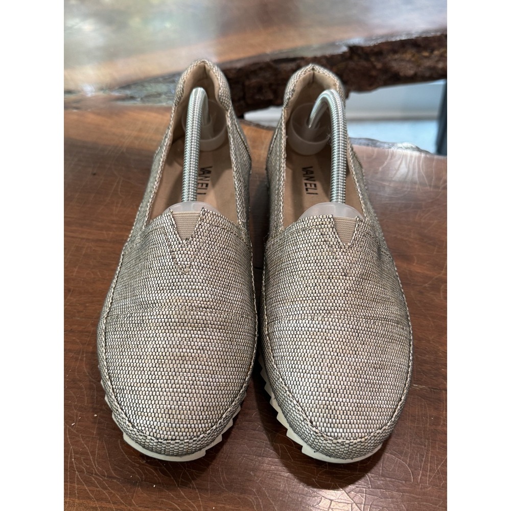 VANELI Women's Slip-On Flats Size 11M (10) Beige Woven Textured Comfort Shoes‎